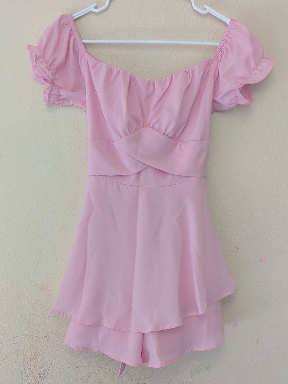 Light Pink Off-Shoulder Romper